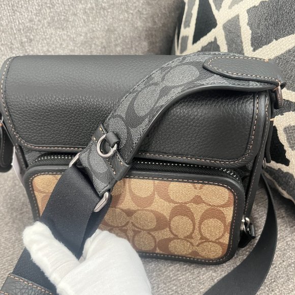 NWT Coach CC032 QBTUP Sullivan Flap Crossbody in Blocked Signature Canvas - Picture 12 of 15